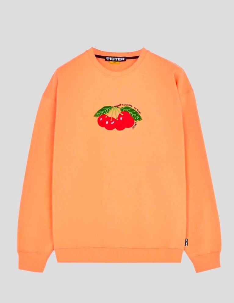 Sudadeira IUTER cherry crewneck peach